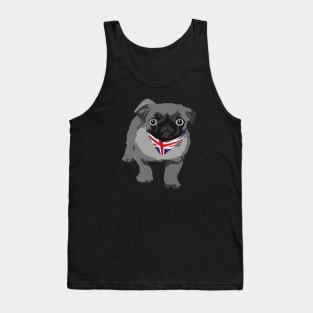 Funny Bulldog With UK Flag Scarf Tank Top